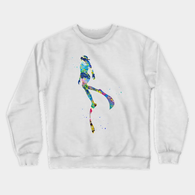 Scuba diver Crewneck Sweatshirt by erzebeth